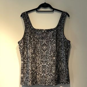 White House Black Market Shiny Jacquard Tank